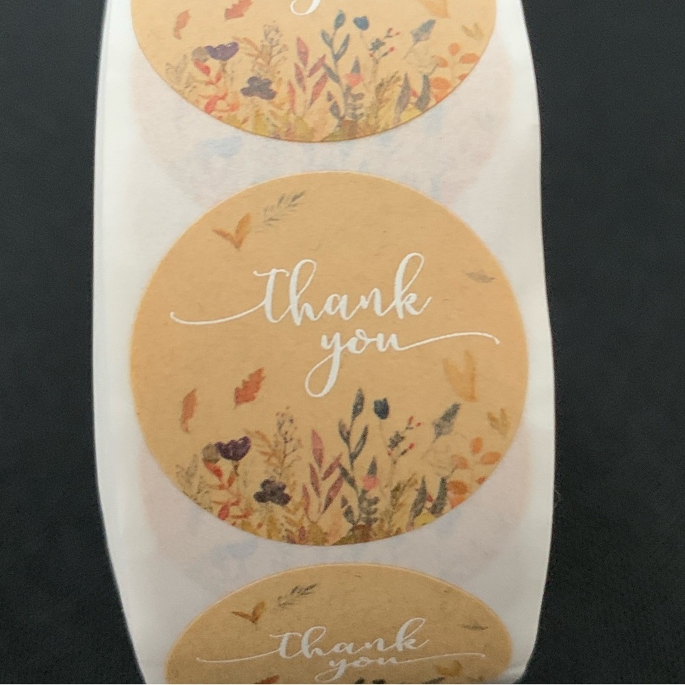 Thank You Sticker Labels 500 labels on roll. 1” Round NWT Perfect for Gifting